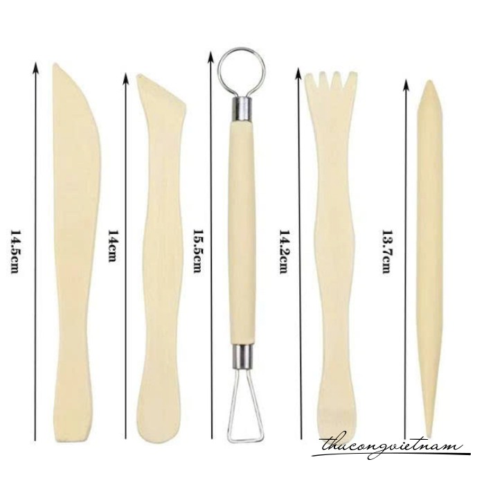 Bộ dụng cụ làm đất sét nhựa 5 cây