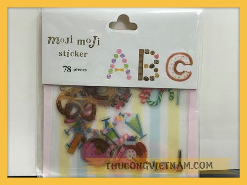 Sticker chữ cái kiểu bánh kẹo