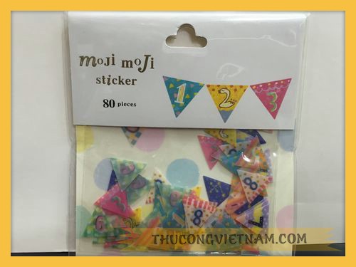 Sticker số đếm kiểu tam giác