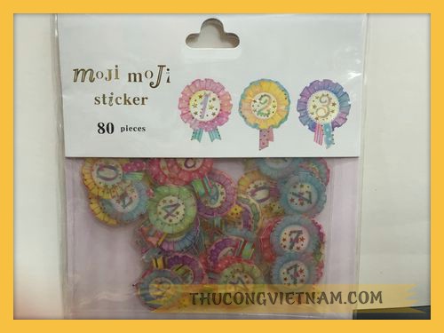 Sticker số đếm kiểu huy chương