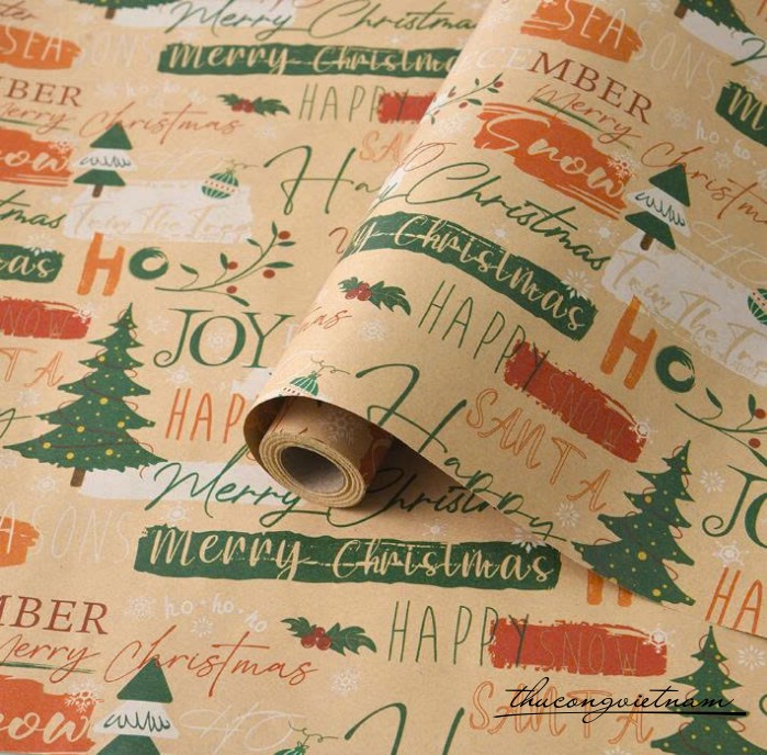 Cuộn giấy kraft Giáng Sinh 43cm*10m - Mẫu 12