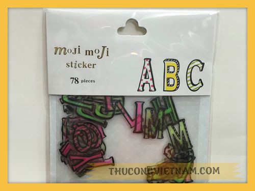 Sticker chữ cái kiểu sọc chấm