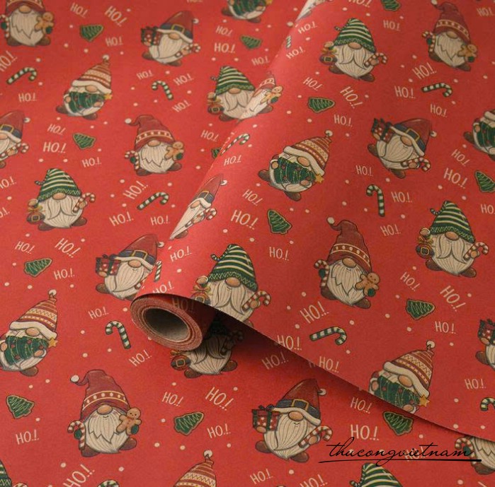 Cuộn giấy kraft Giáng Sinh 43cm*10m - Mẫu 21