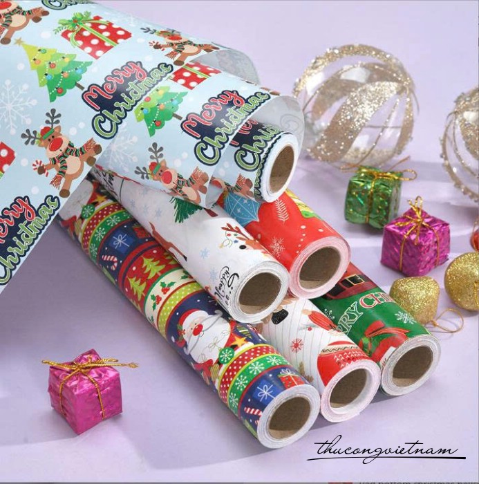 Cuộn giấy lụa Giáng Sinh 43cm*10m (nhiều mẫu)