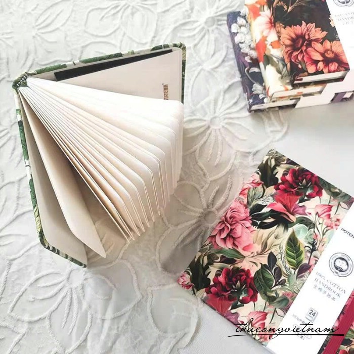 Sổ Vẽ Bọc Vải Cao Cấp 300gsm (12*12cm) – Vẽ Màu Nước, Gouache, Sáp Màu