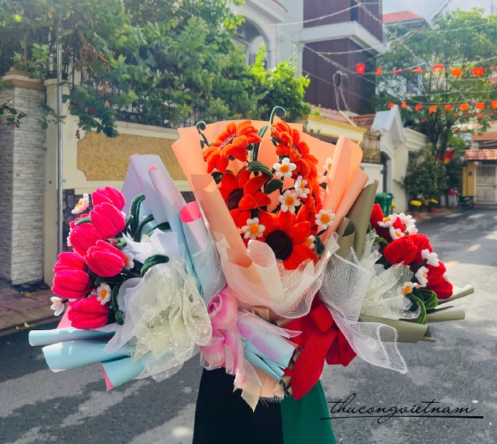 Bó hoa kẽ nhung (mẫu ngẫu nhiên)