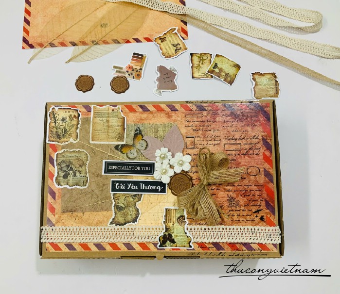 Hộp Giấy Kraft Nắp Gài Handmade (30*20*7.5cm)