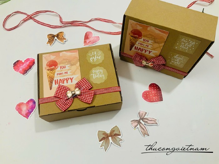 Hộp Giấy Kraft Nắp Gài Handmade (16*14*6cm)