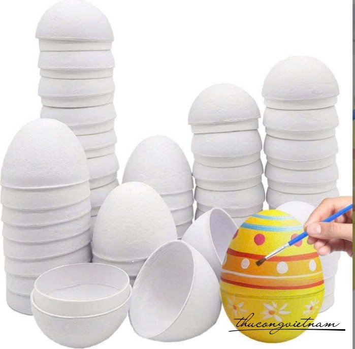 Trứng Phục Sinh giấy bồi trắng (2 size)