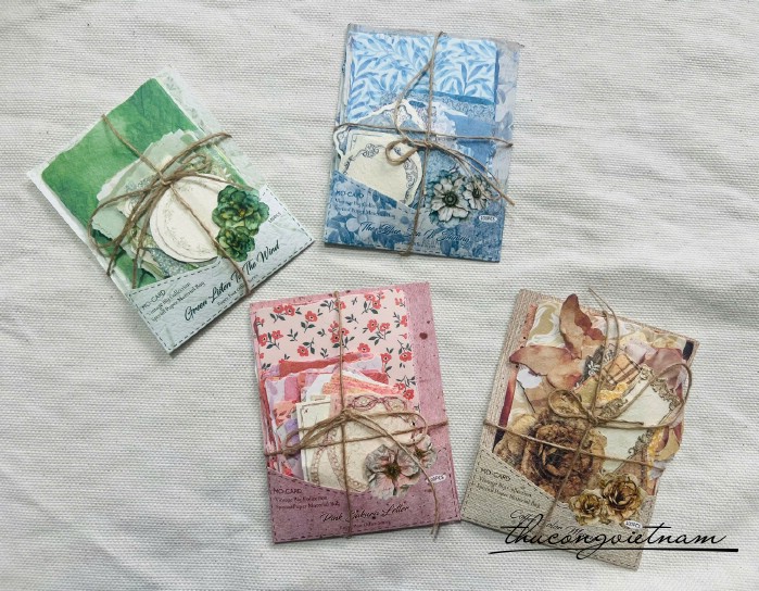 Set giấy trang trí vintage 100 tờ (size 4-13cm)
