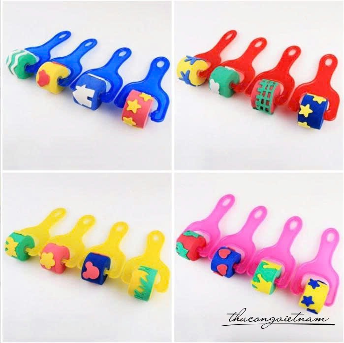 Bộ 4 con lăn 13cm (nhiều màu sắc)