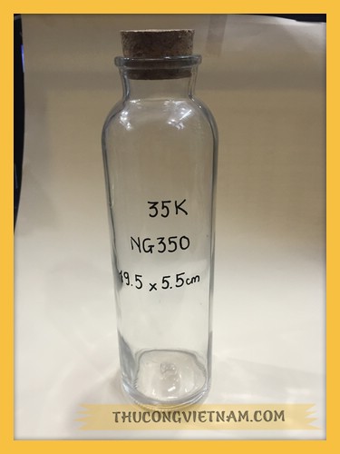 Hũ thủy tinh nút bần 19.5*5.5 NB350