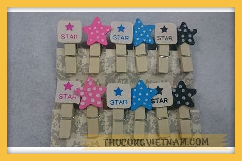Kẹp gỗ Star vỉ 10 cái 