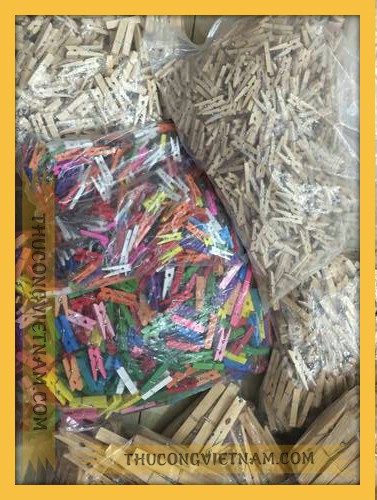 Kẹp gỗ 3.5*0.6cm có màu 