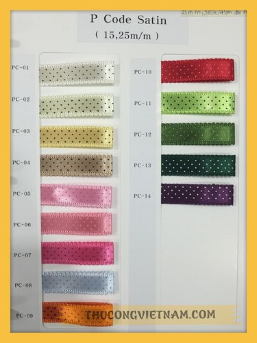 RB ren lụa chấm bi Hàn Quốc 2.5cm