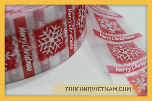 Ruy băng voan hoa tuyết giáng sinh kim tuyến