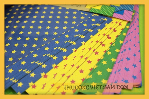 Giấy gấp origami họa tiết ngôi sao