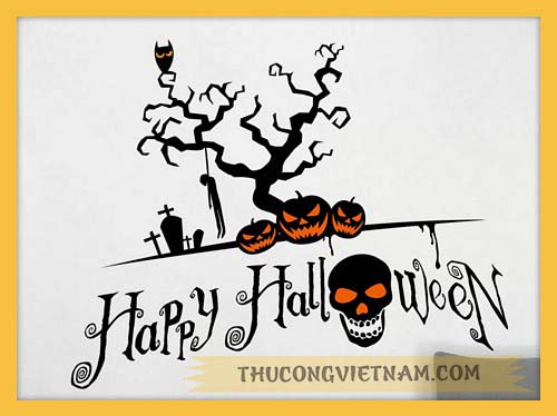 Giấy dán kính, dán tường Halloween 04