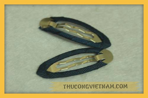 Sườn kẹp tóc quấn dây màu xanh đen