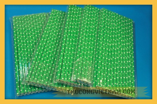 Ống hút giấy chấm bi OHCB-08