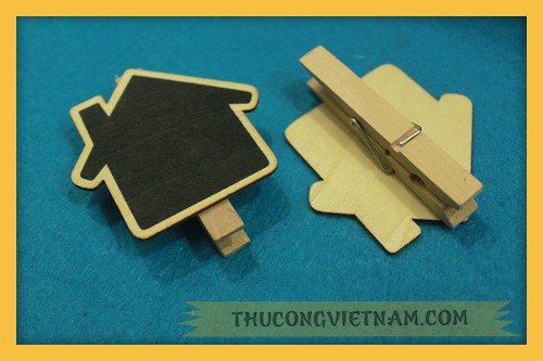 Kẹp gỗ ghi chú hình ngôi nhà
