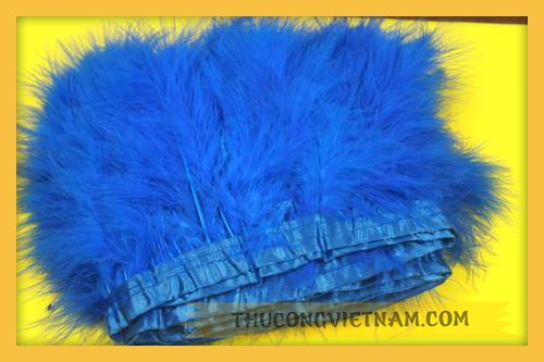 Lông gà tây dạng mét màu xanh dương đậm