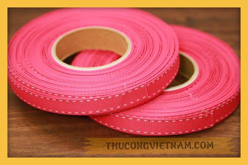 RBG 4 Ruy băng gân viền chỉ hồng