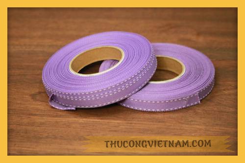 RBG 09 Ruy băng gân viền chỉ tím hoa cà
