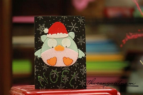 Thiệp vải giáng sinh noel