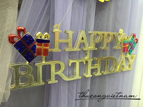 TL337-02 Dây Happy Birthday màu vàng