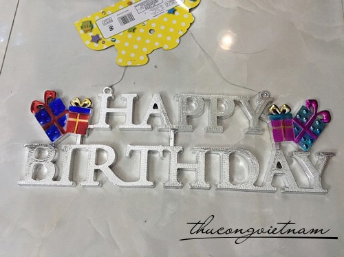 TL337-02 Dây Happy Birthday màu bạc