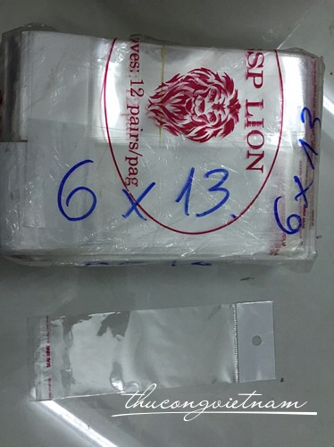 Bao nilon có keo dán và đồ treo 6x13 cm