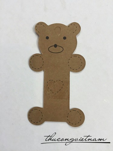 Tag giấy hình gấu nhỏ