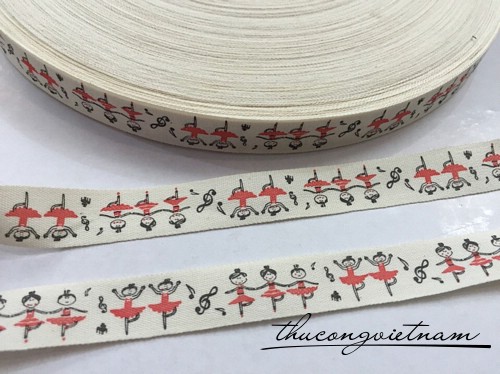 RB cotton in hình vũ công độc đáo 2cm