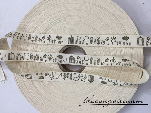 RB cotton in hình vườn hoa độc đáo 2cm