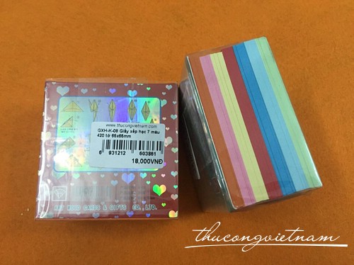 GXH-K-08 Giấy xếp hạc 7 màu 65x65mm