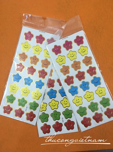 Sticker sao dán nhiều màu 2cm mẫu 1