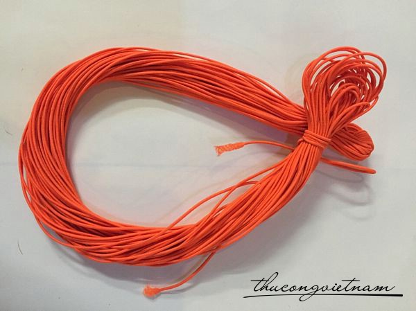 T1-12 Thun màu 1 ly cam dạ quang 25m