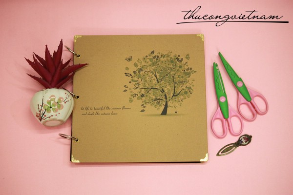 Album scrapbook vintage bìa cây xanh