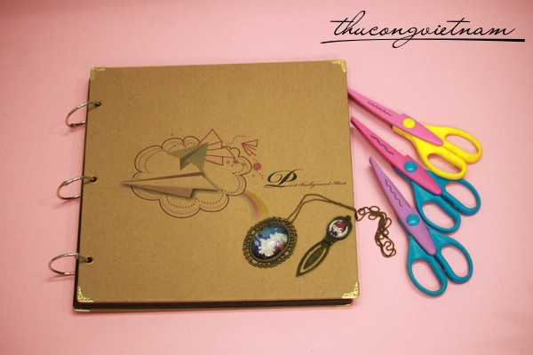 Album scrapbook vintage bìa máy bay giấy