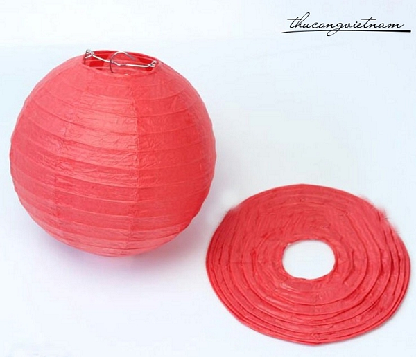 Lồng đèn giấy trơn màu đỏ 20cm