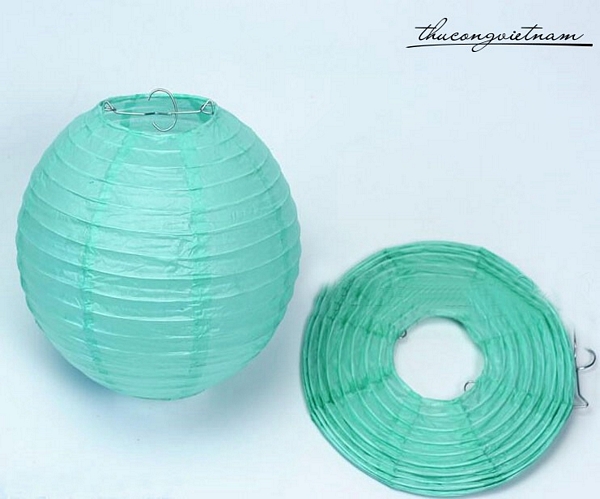 Lồng đèn giấy trơn màu xanh ngọc 20cm