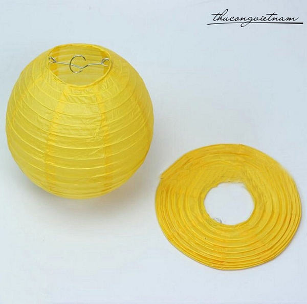 Lồng đèn giấy trơn màu vàng 20cm