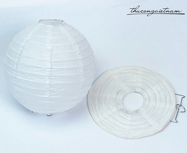 Lồng đèn giấy trơn màu trắng 20cm