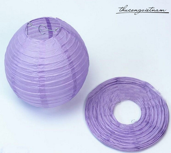 Lồng đèn giấy trơn màu tím nhạt 20cm