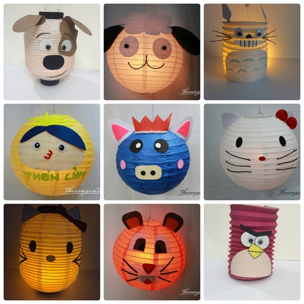 Lồng đèn giấy trang trí thủ công