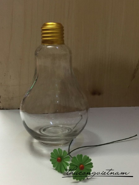 Lọ thủy tinh bóng đèn nhỏ 300ml 13.5x8.5cm