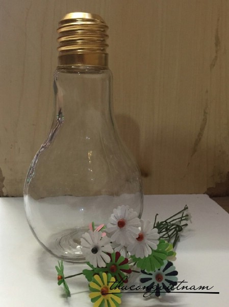 Lọ thủy tinh bóng đèn lớn 500ml 17.5x10.5cm
