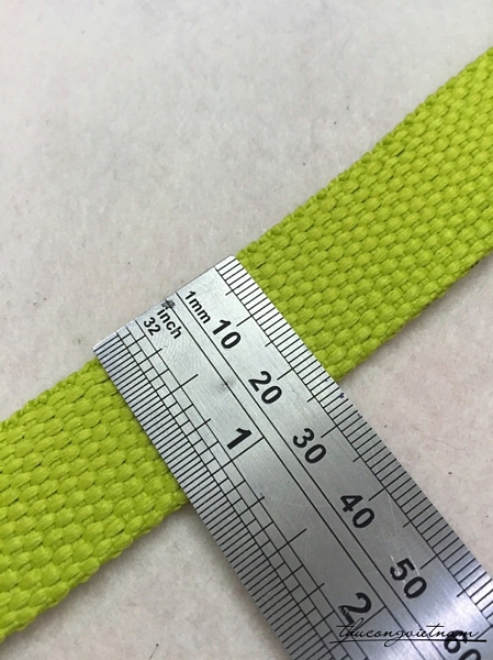 DDT1- 01 Dây dù túi họa tiết cát 2.5cm màu xanh non