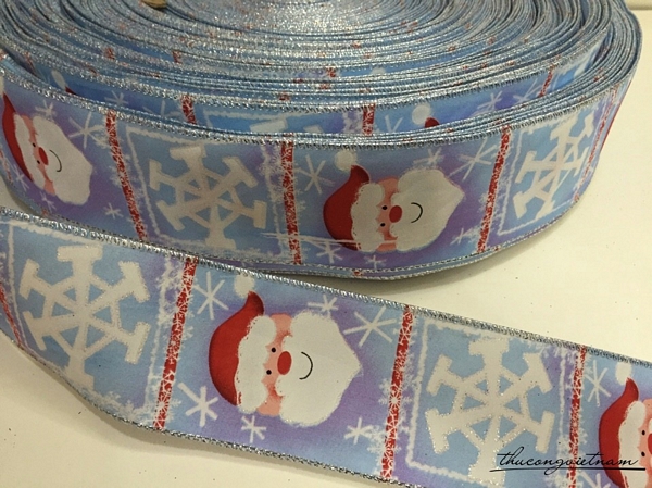 Ruy băng nhung Ông già Noel 01